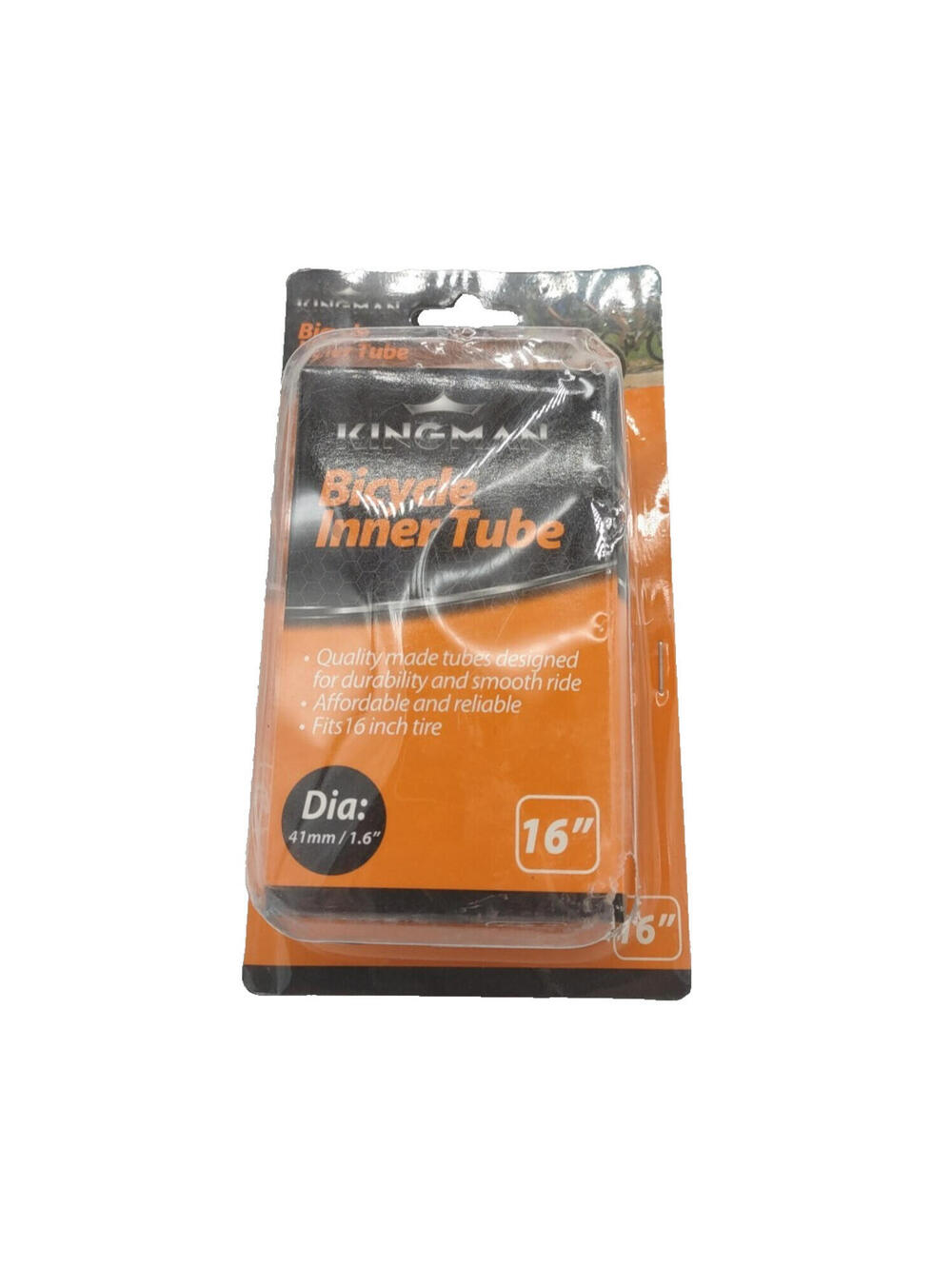 Kingman 16" Bike Tube - Durable Rubber, Fits 16x1.75-2.125 Kids Bikes (New)